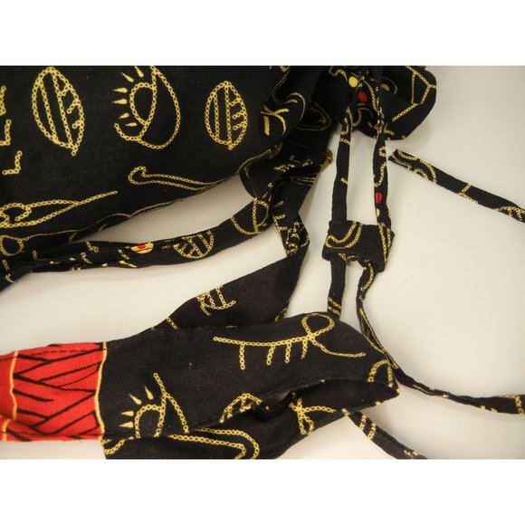 Unique beach tote, wet dry  bag, bikini bag Aboriginal print fabric, yellow, red - Picture 4 of 7